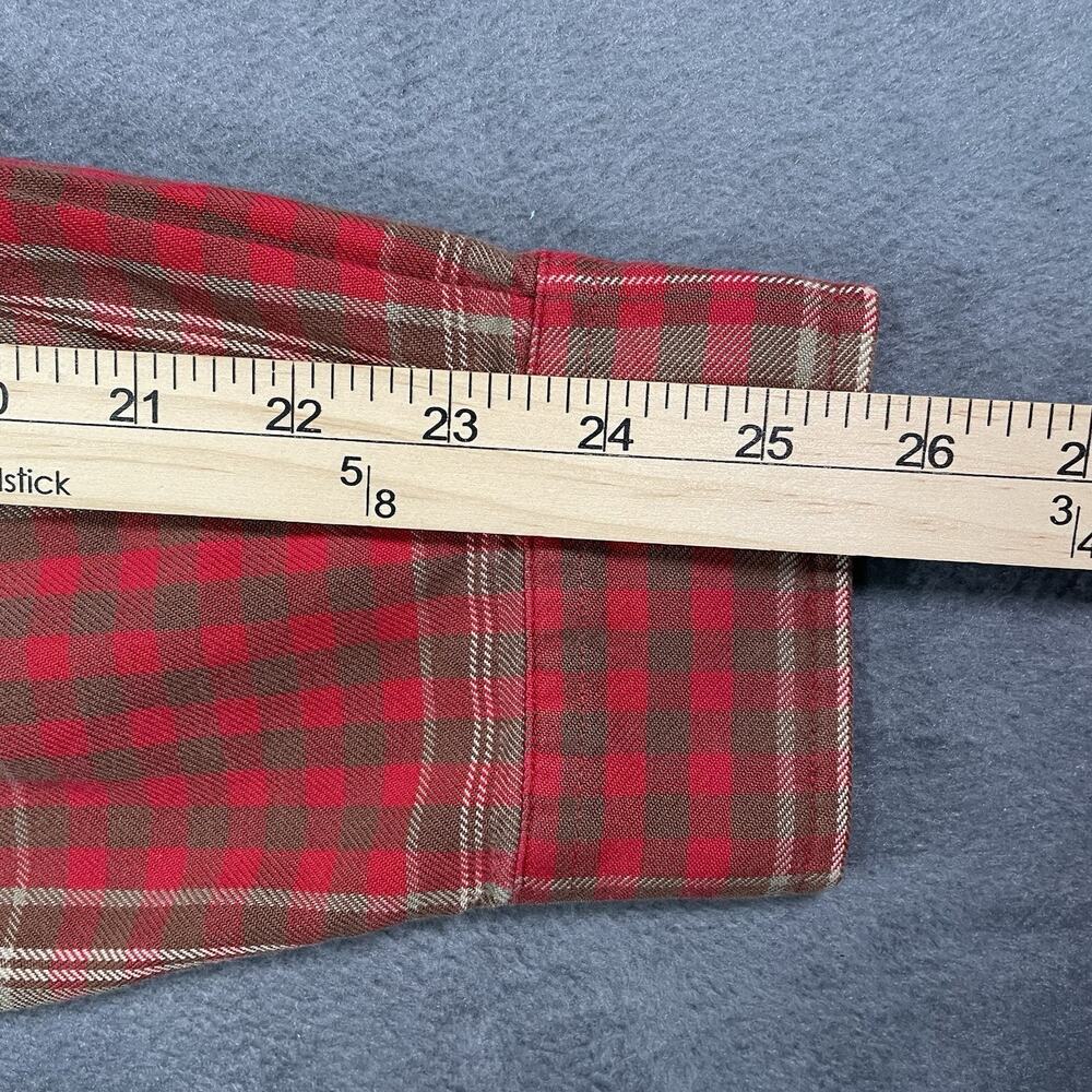 American Living Button Up Shirt Red Plaid Men’s M Cotton Elbow Patch Preppy - Picture 7 of 9